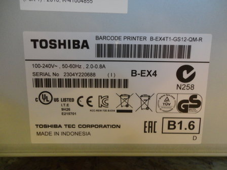 TOSHIBA TEC B-EX4 Barcode / Label Printer 203DPI LAN USB B-EX4T