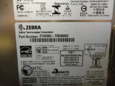 Zebra ZT420 Thermal Transfer Label Printer - 200dpi - Network 