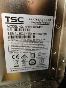TSC MH640T Thermal Barcode Label Printer USB + Network 600Dpi 