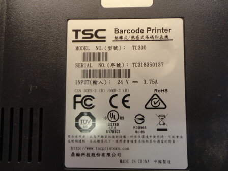 TSC TC-300 Thermische Transfer Label Printer 300Dpi 