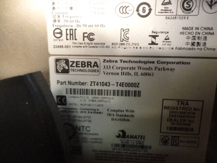 Zebra ZT410 Thermal Label Printer USB LAN 300Dpi with Rewinder Option