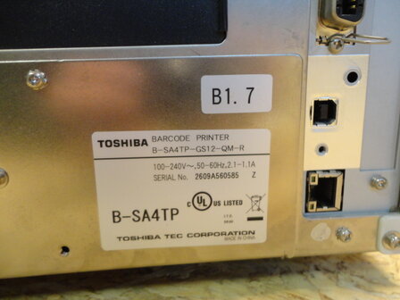 TOSHIBA TEC B-SA4TP Barcode / Label Printer NO PRINTHEAD