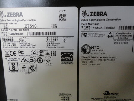 Zebra ZT510 * Thermal Transfer Label Printer 203DPI - USB + RJ-45 + BT
