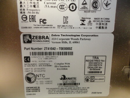 Zebra ZT410 Thermal Label Printer USB LAN 203Dpi