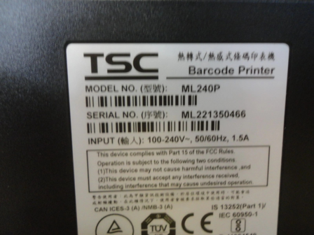 TSC ML240P Thermal Barcode Label Printer USB + Network 203Dpi 