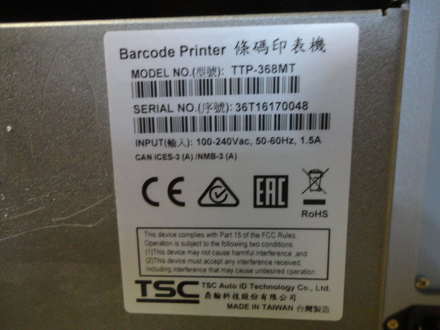 TSC TTP-368MT 300DPI Barcode Label Printer USB + Network 