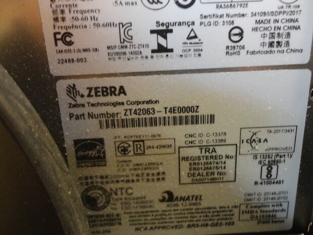Zebra ZT420 Thermal Transfer Label Printer - Label REWINDER 300dpi - Network 