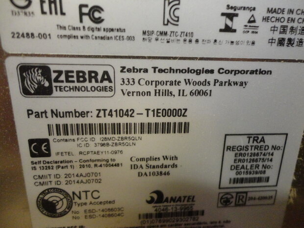 Zebra ZT410 Thermal Label Printer USB LAN 200Dpi with PEEL Option