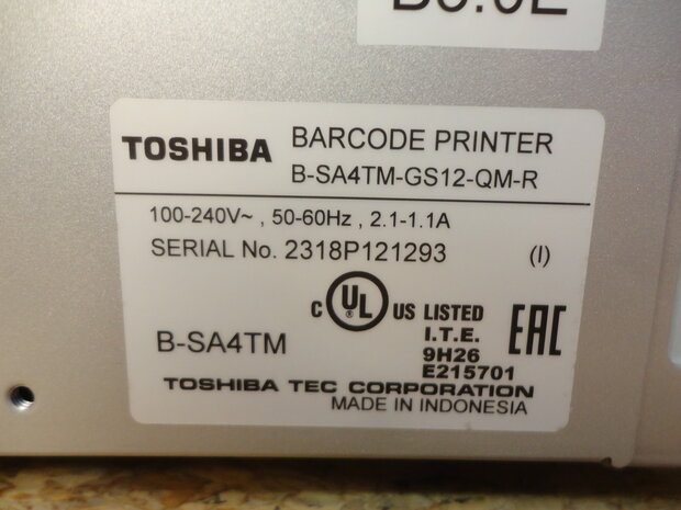 TOSHIBA TEC B-SA4TM Barcode / Label Printer 200DPI