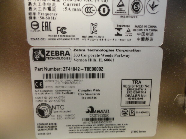 Zebra ZT410 Thermal Label Printer USB LAN 203Dpi