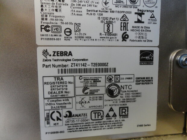 Zebra ZT411 Thermal Transfer Label Printer CUTTER - 200dpi USB & Netwerk 