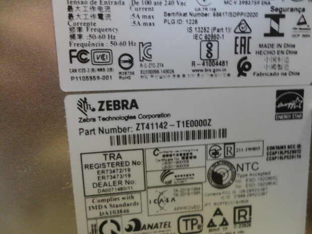 Zebra ZT411 Thermal Label Printer  LAN + USB + Peel 203 printhead