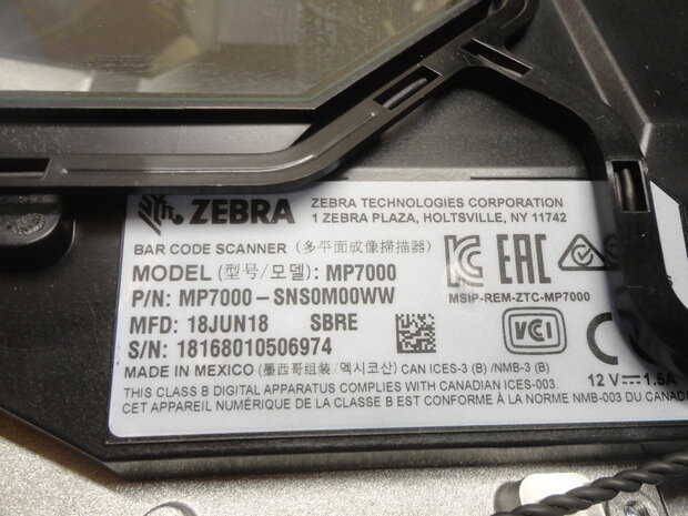 Zebra MP7000 Checkout Barcode Scanner 1D/2D  - Model SNS0M00WW