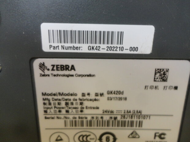Zebra GK420d Barcode Label Printer  RJ-45