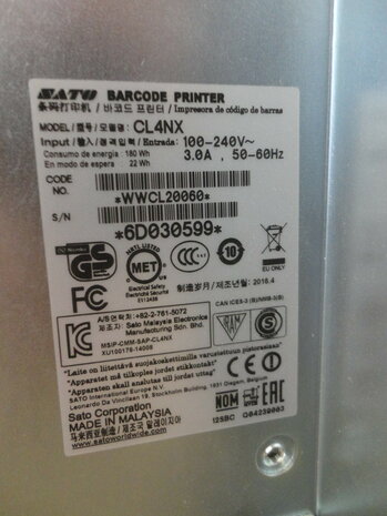 Sato CL4nx Thermal Label Printer 305Dpi - BT / LAN / USB WWCL20060