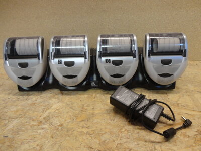 Set of 4 Zebra iMZ320 WIFI 802.11b/g Portable Label Printer + MZ Power Station