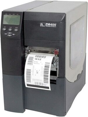Zebra ZM400 Thermal Transfer Label Printer New 300Dpi Printhead  + Rewinder